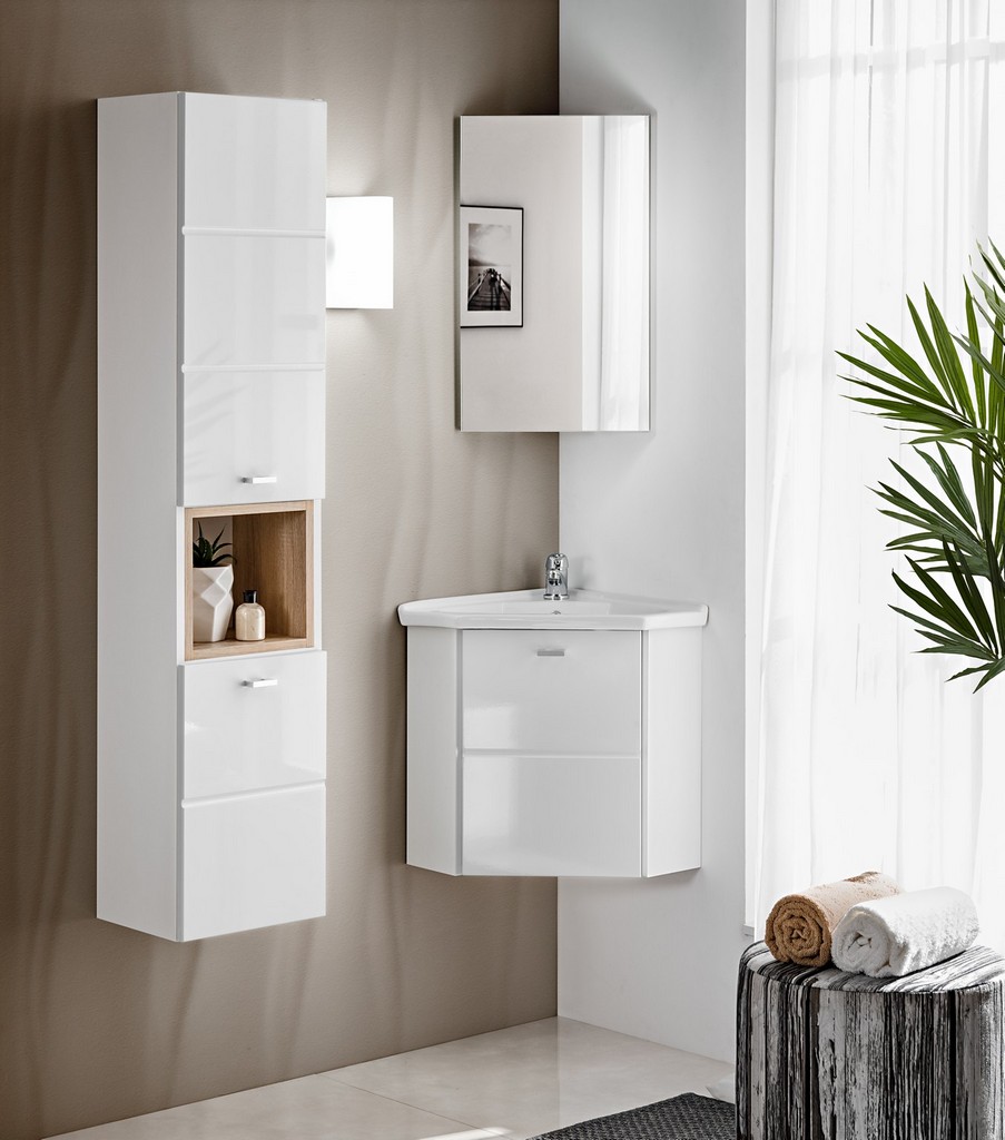 commad - Finka 824 -9068CORNE FSC Biela kúpeľňová skrinka